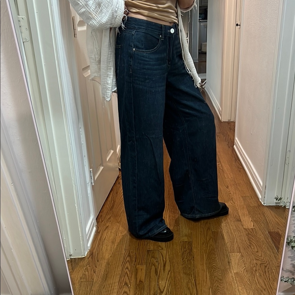 Women's Dark Blue Wide-Leg Jeans